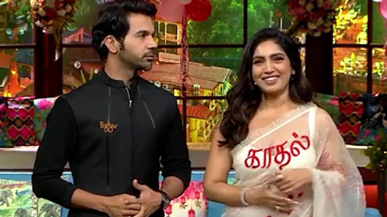 TKSS: Kapil Sharma के शो पर अलग अंदाज में नजर आईं Bhumi Pednekar,  बताया साड़ी पर लिखे शब्दों का मतलब