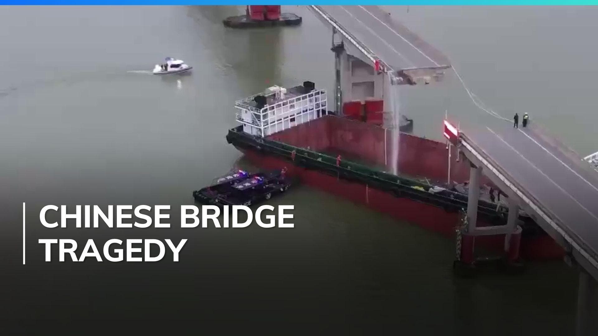 Five dead after cargo ship rams into bridge in China