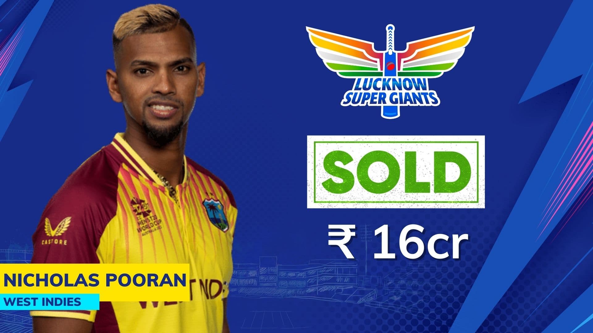 IPL 2023 Auction: लखनऊ ने निकोलस पूरन पर लगाया दांव, 16 करोड़ रुपए खर्च कर टीम में किया शामिल