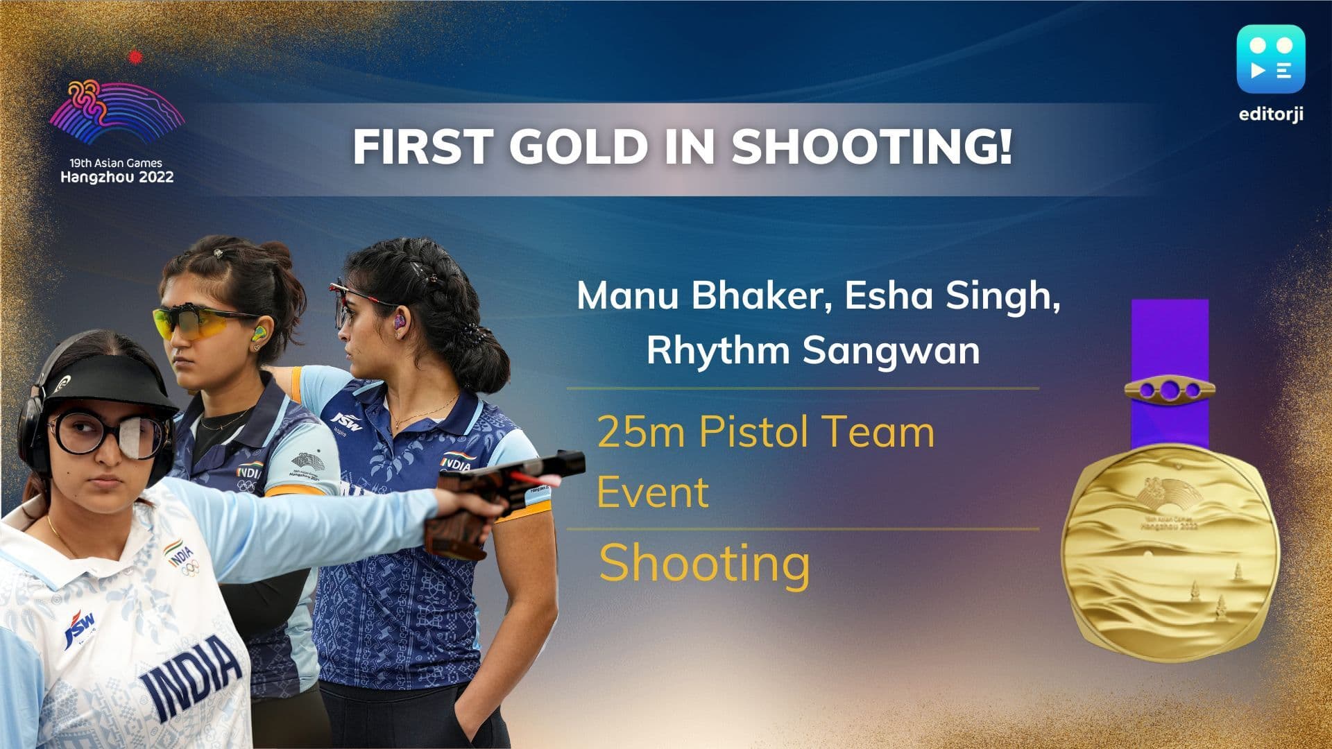 Asian Games 2023: Manu Bhaker, Esha Singh and Rhythm Sangwan bag gold in women's 25m pistol team event