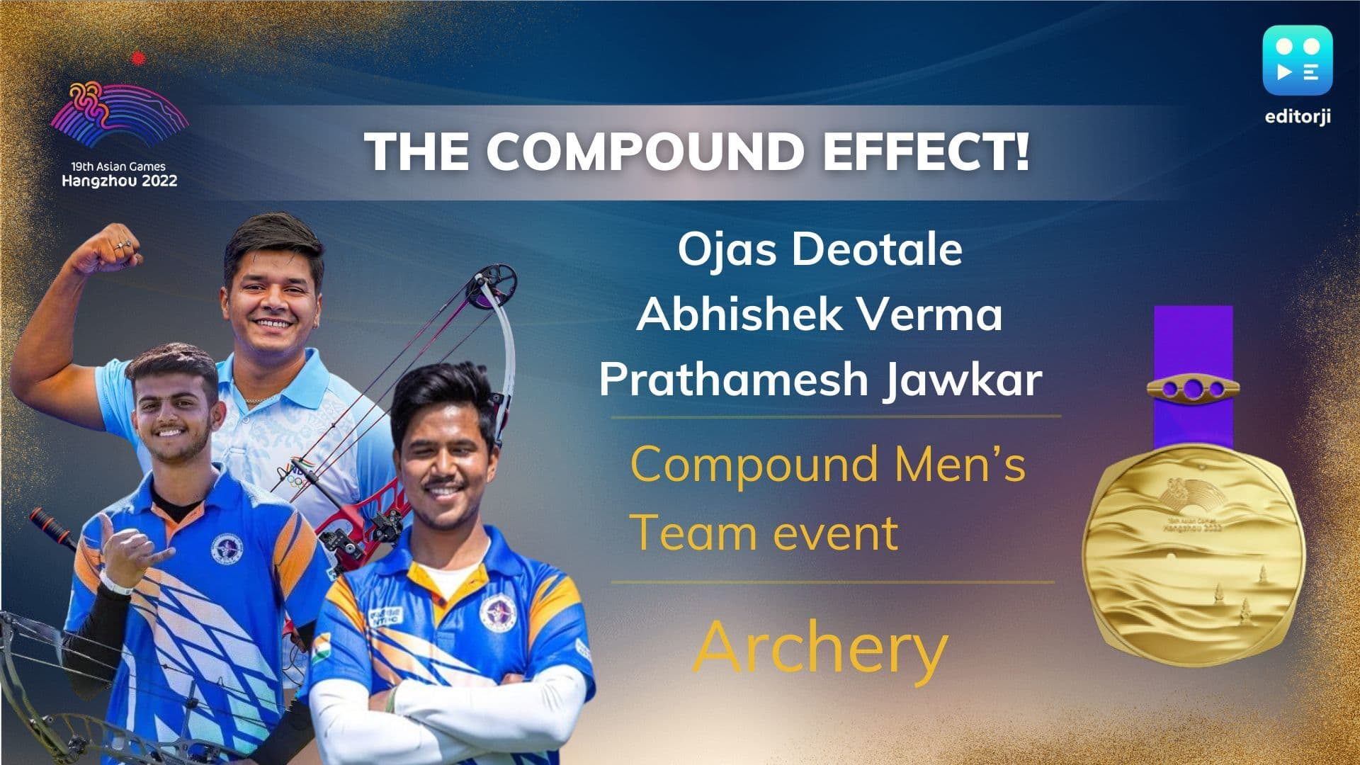 Asian Games 2023: तीरंदाजी में भारतीय पुरुष कंपाउंड टीम ने जीता गोल्ड, 12वें दिन लगाई हैट्रिक