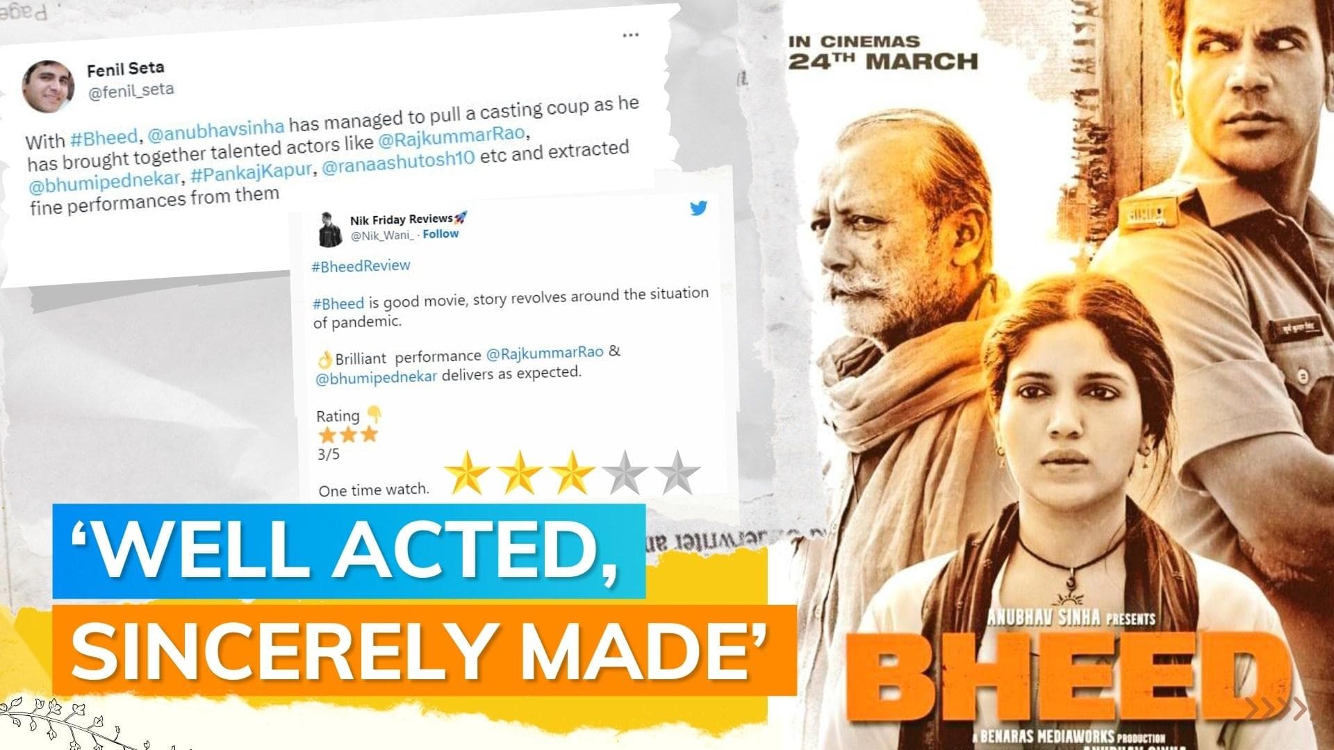'Bheed' Twitter review: Rajkummar Rao, Bhumi Pednekar's performance impresses netizens