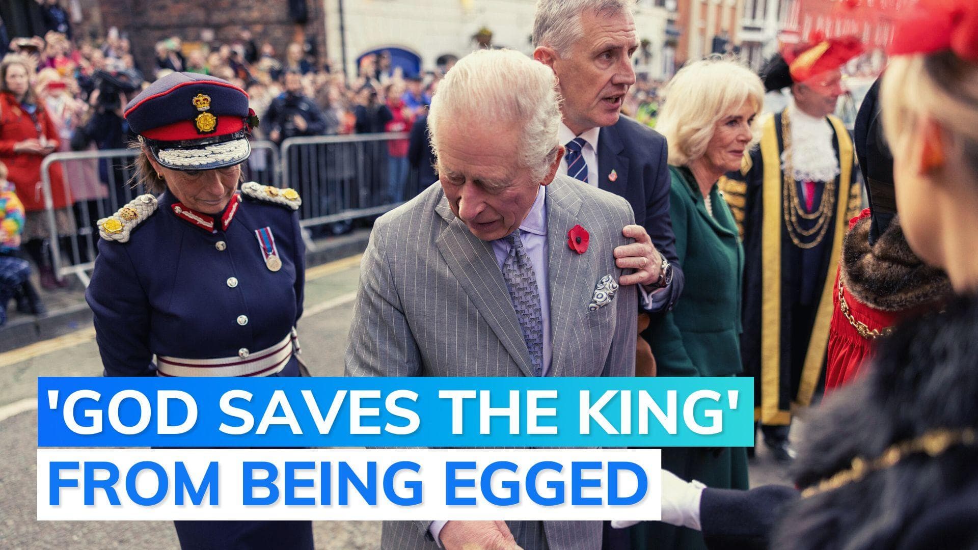 Man detained for throwing eggs at King Charles, Queen Consort Camilla
