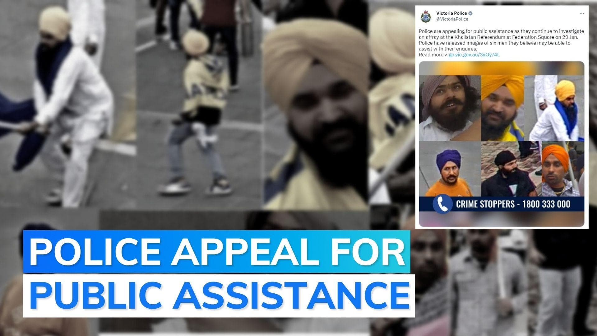 Australia police release images of six men wanted in Khalistan referendum demonstration