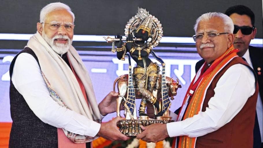 PM Modi lays foundation stone of AIIMS in Haryana's Rewari