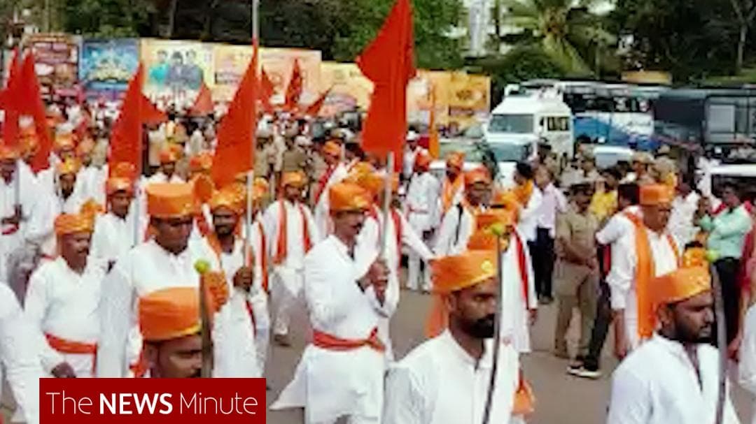 Hindutva group marches with swords in Udupi on Gandhi Jayanthi, calls for Hindu rashtra