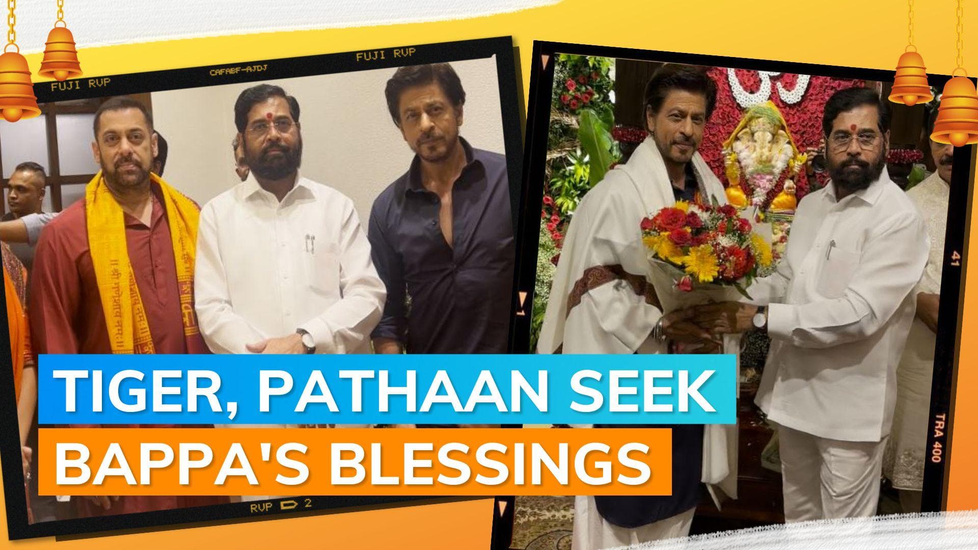 Shah Rukh Khan, Salman Khan spotted together at Maharashtra CM Eknath Shinde's Ganpati bash; fans react