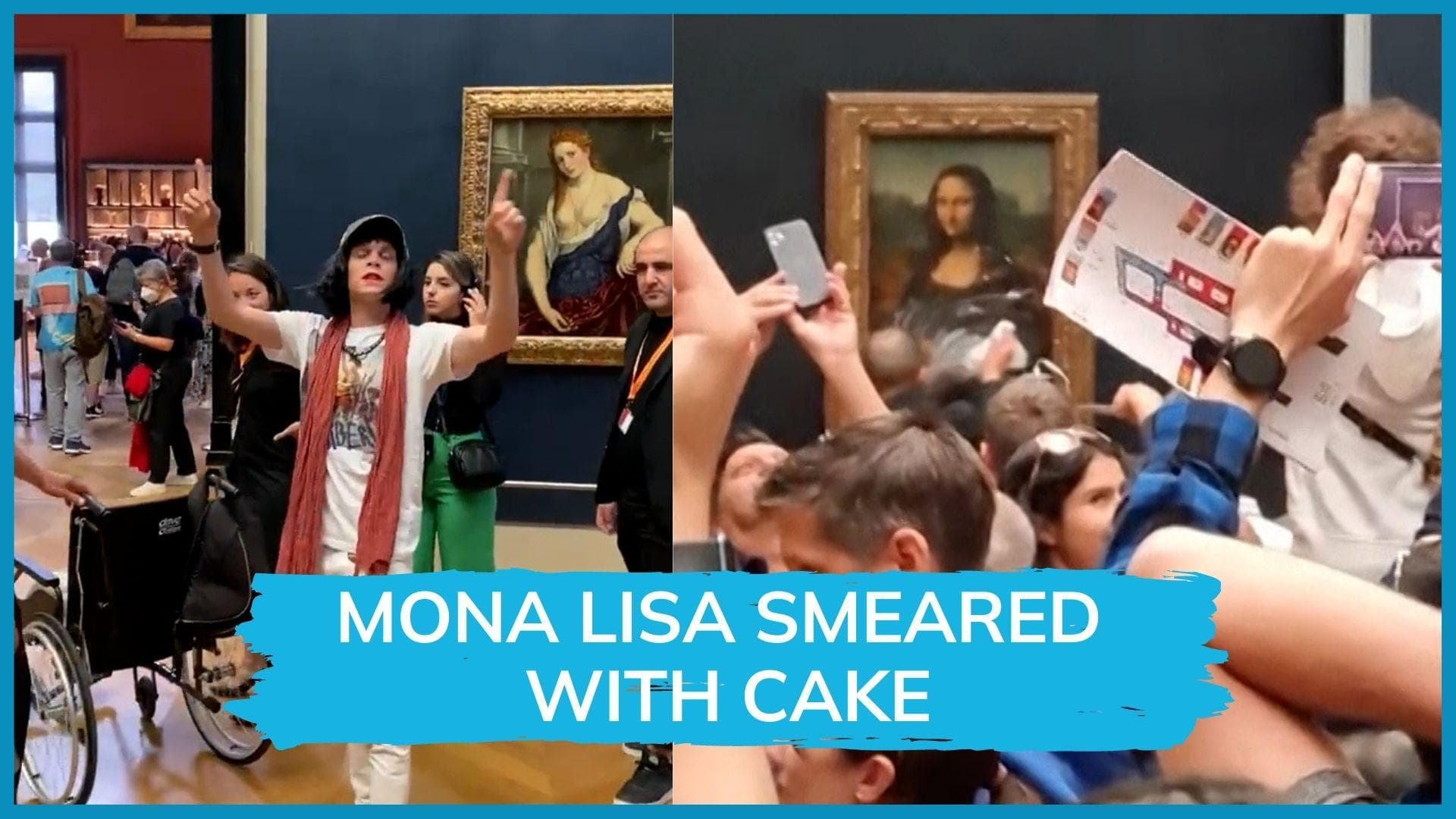 WATCH | Mona Lisa's painting in France's Louvre 'caked' by man pretending to be wheelchair bound old lady
