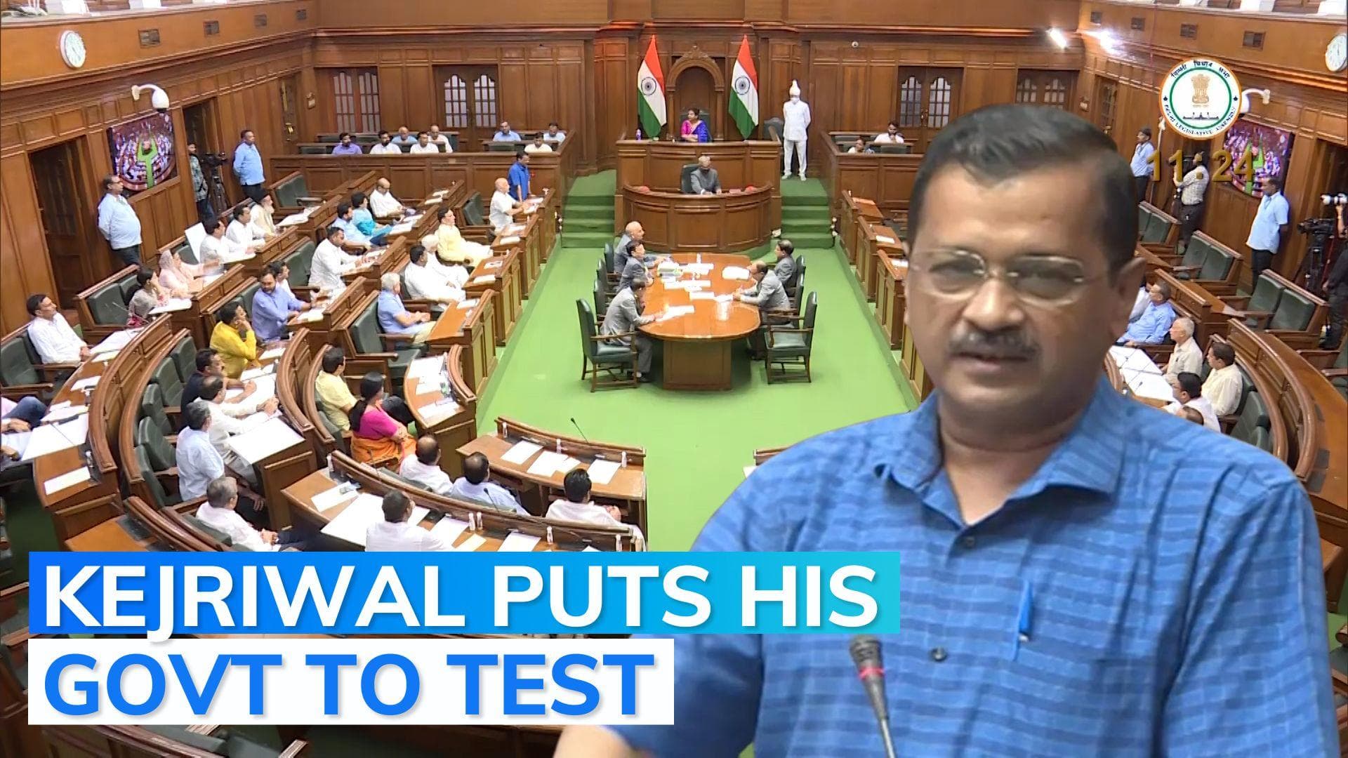 Delhi CM Arvind Kejriwal tables confidence motion, BJP MLAs marshalled out