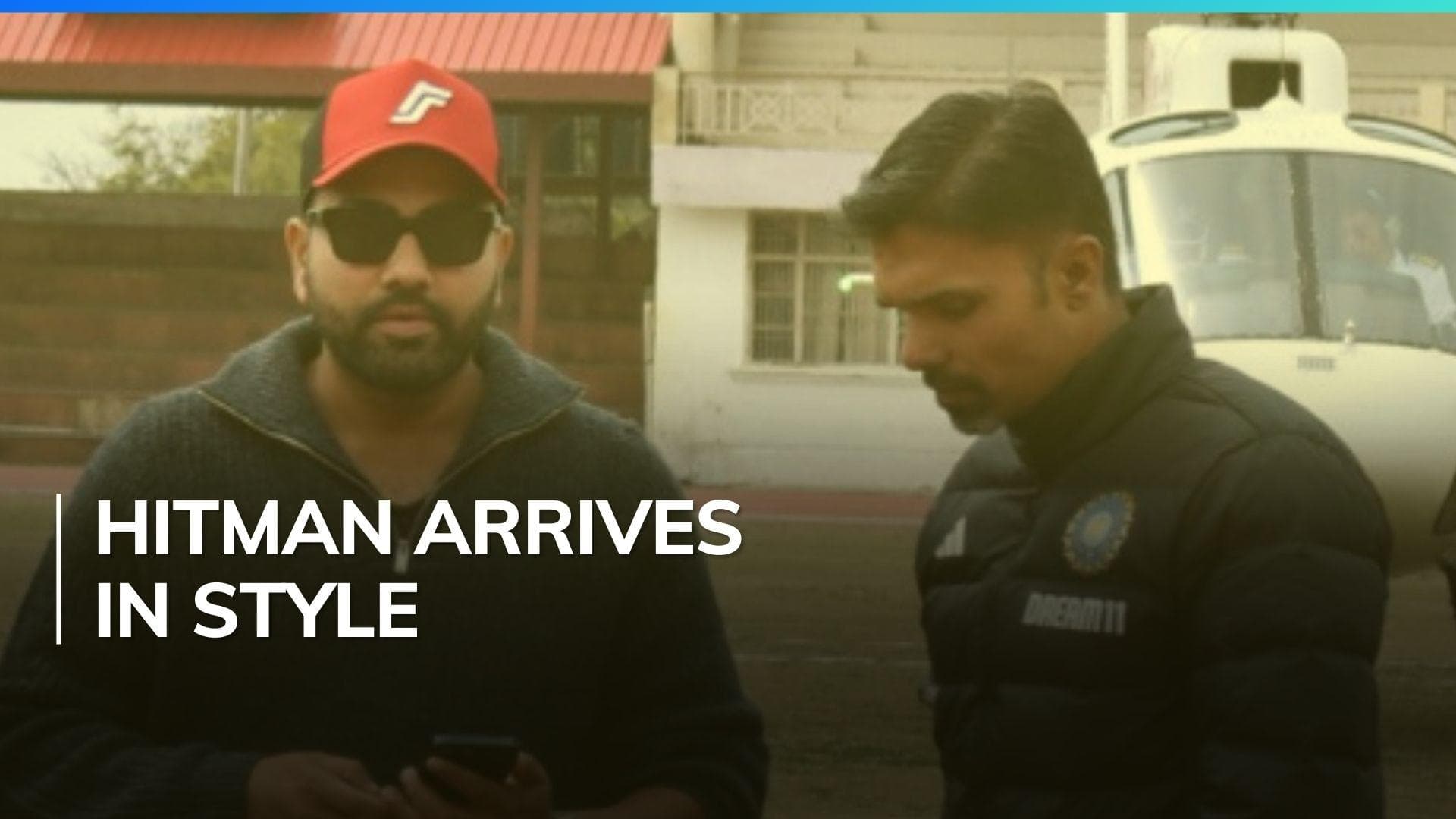 Watch: Rohit Sharma's grand arrival in Dharamsala via helicopter captivates fans