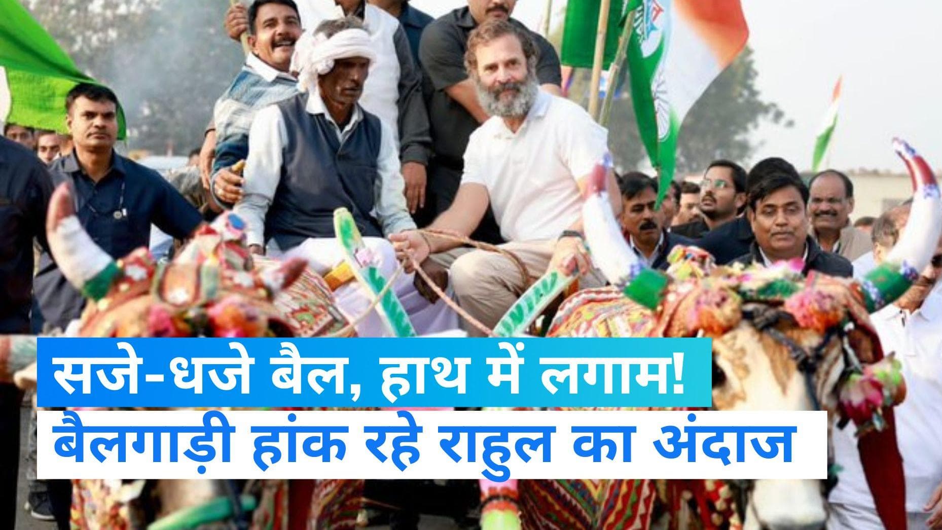 Rajasthan News: 'भारत जोड़ो यात्रा' के कई रंग, राहुल गांधी ने की बैलगाड़ी की सवारी