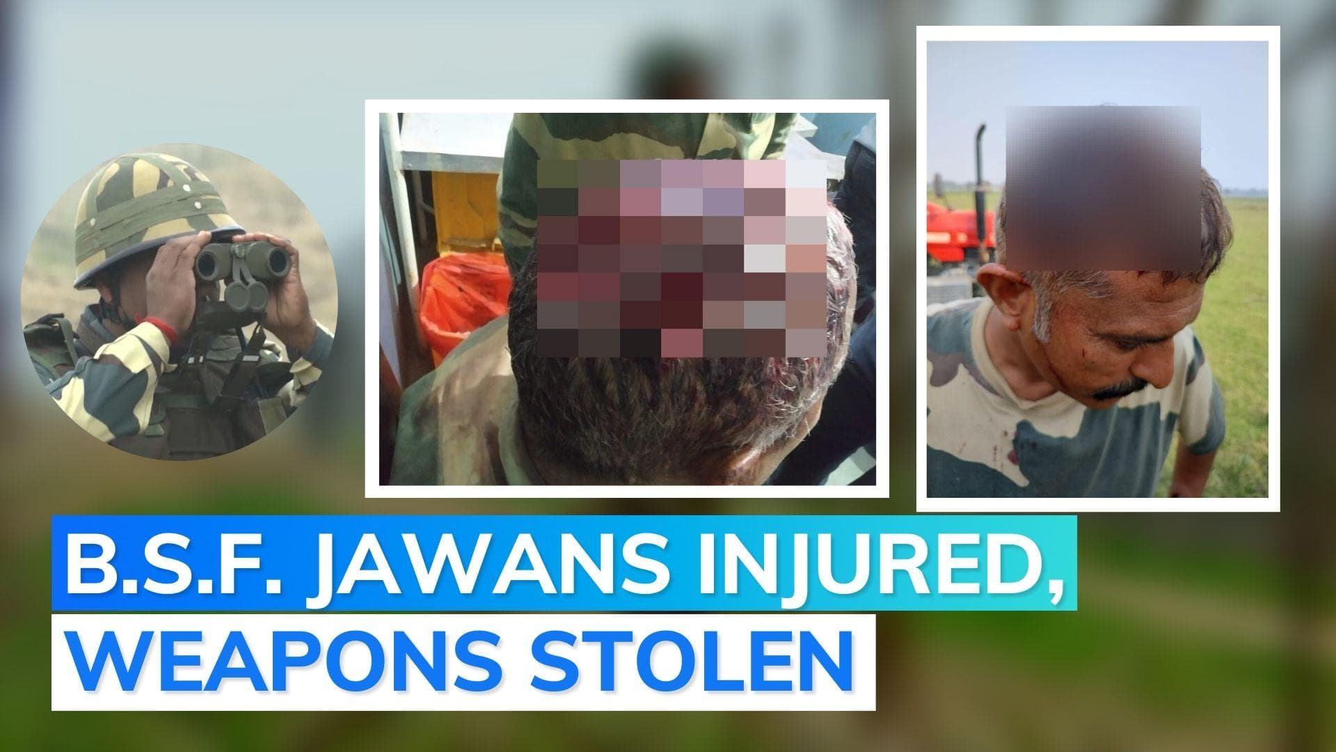 BSF soldiers attacked by Bangladeshi villagers for stopping cattle grazing on Indian land