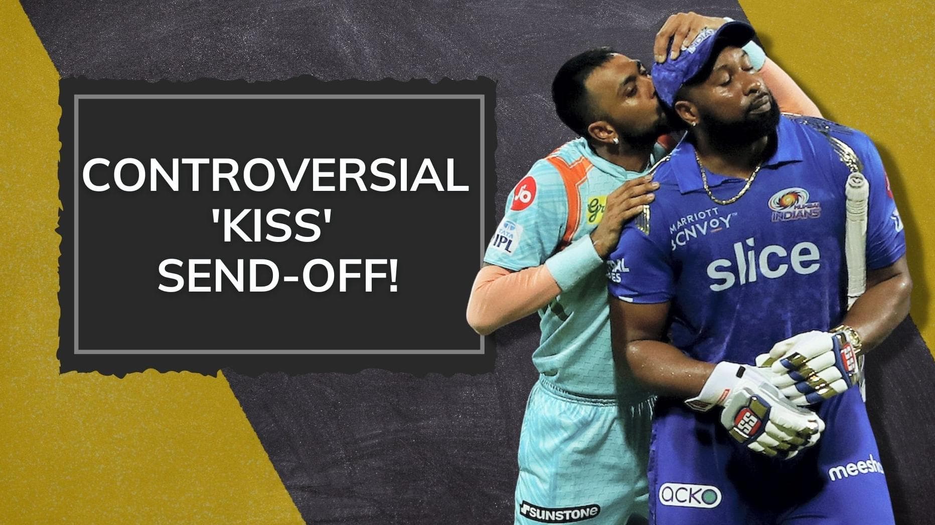 IPL 2022: Krunal Pandya kisses Pollard goodbye!