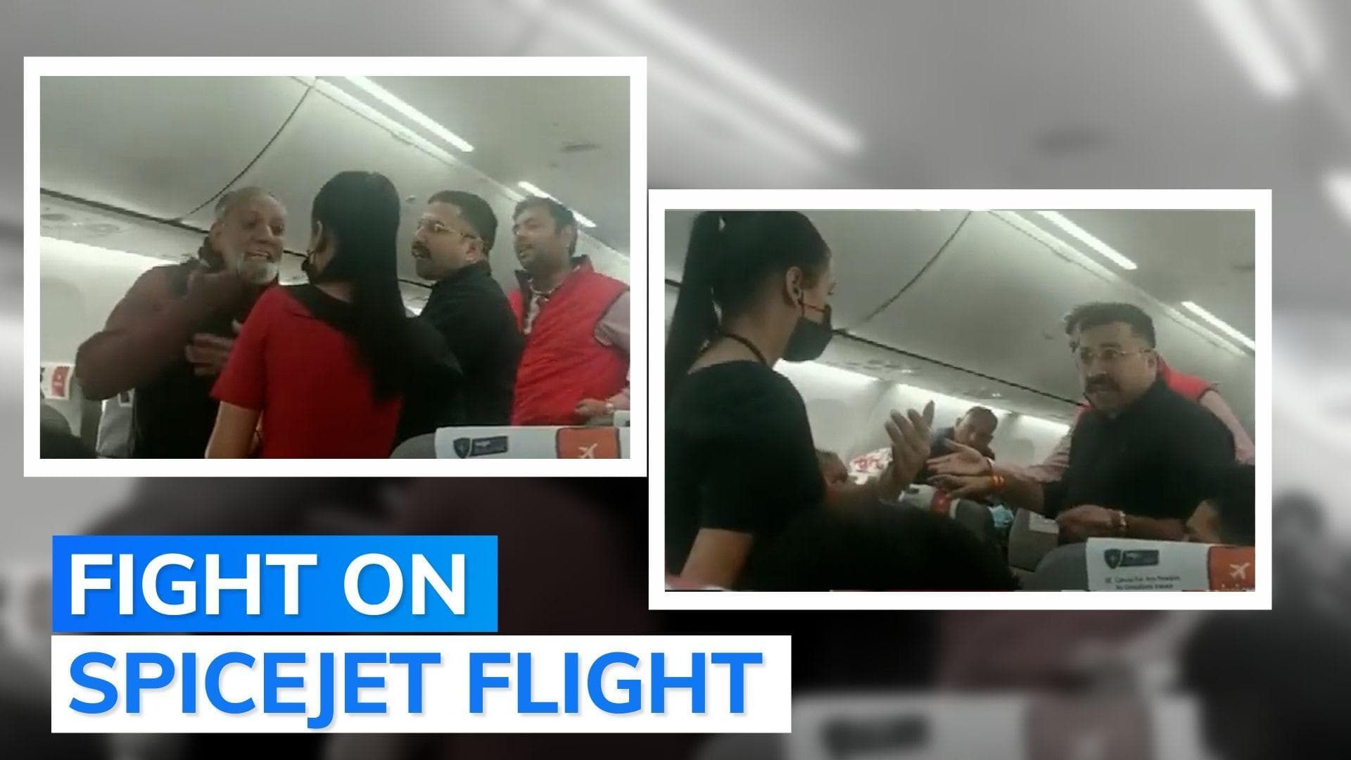 On camera: passenger, flight attendant shout at each other on SpiceJet plane; man offloaded, arrested