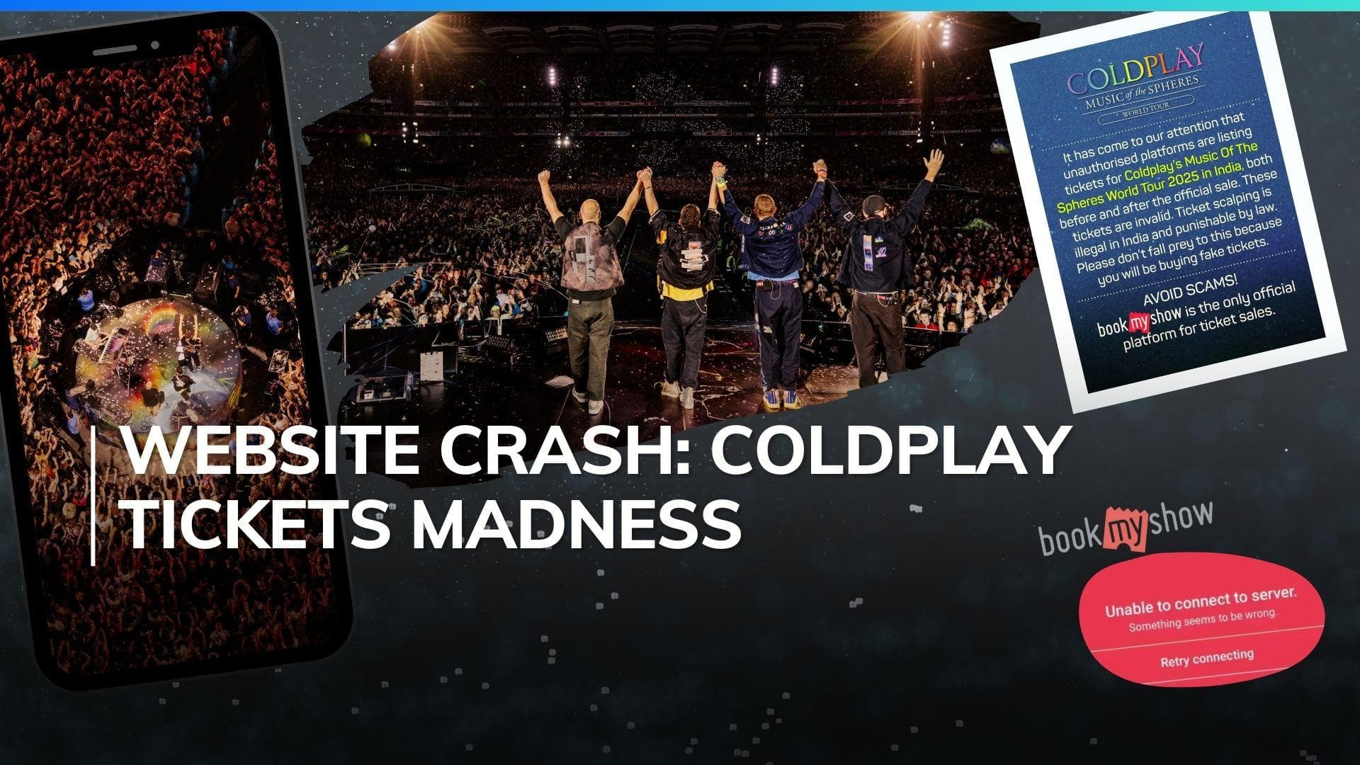 Coldplay 2025 Concert: Huge demand causes BookMyShow website crash, fans warned of fake tickets