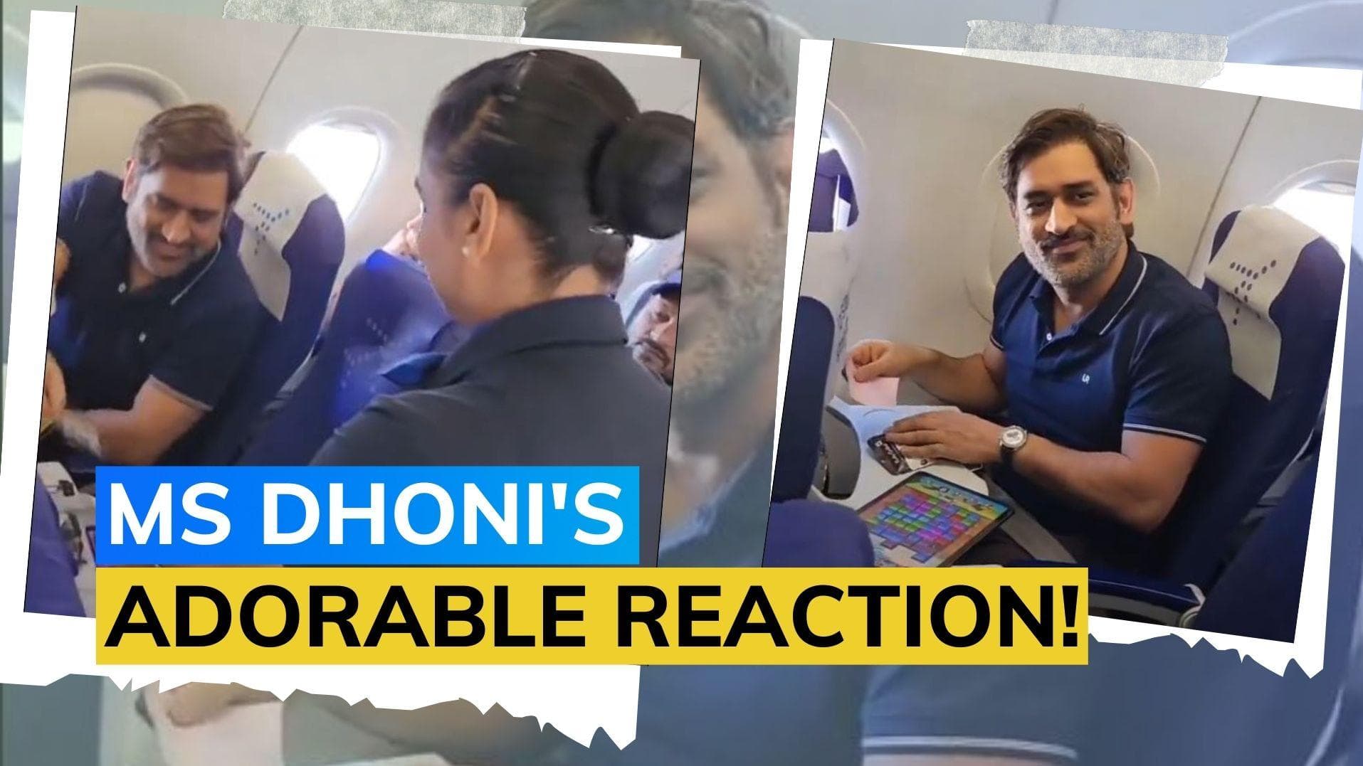 Watch! Air hostess offers MS Dhoni chocolates on plane, here is how MSD reacted