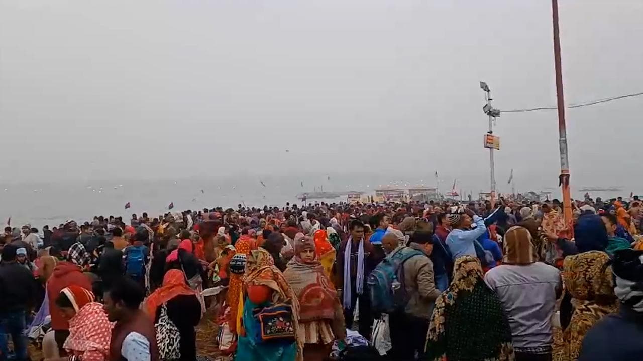 UP: over 12 lakh devotees take holy dip at Sangam on Makar Sankranti; Magh Mela begins