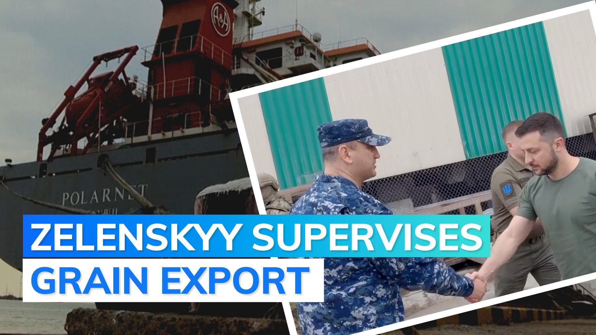 Ukrainian President Zelenskyy observes ships loaded with grains, first export since Russian invasion