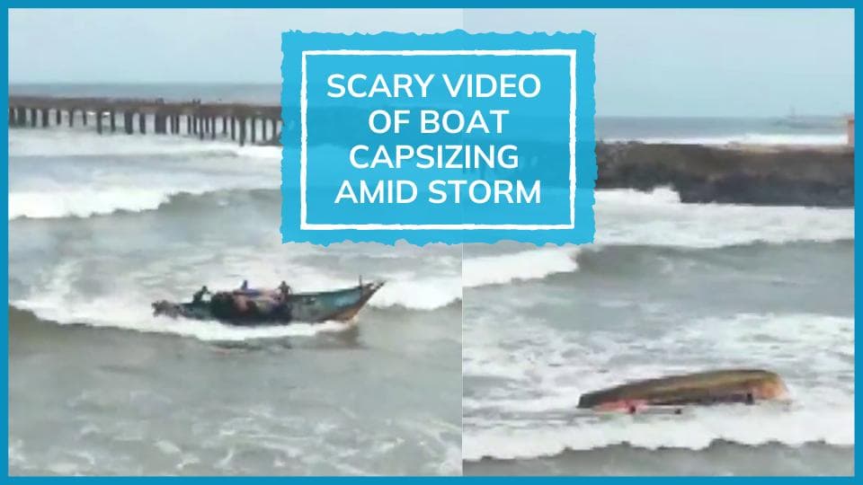 Cyclone Asani: boat overturns at sea; watch how fishermen reached Odisha shore