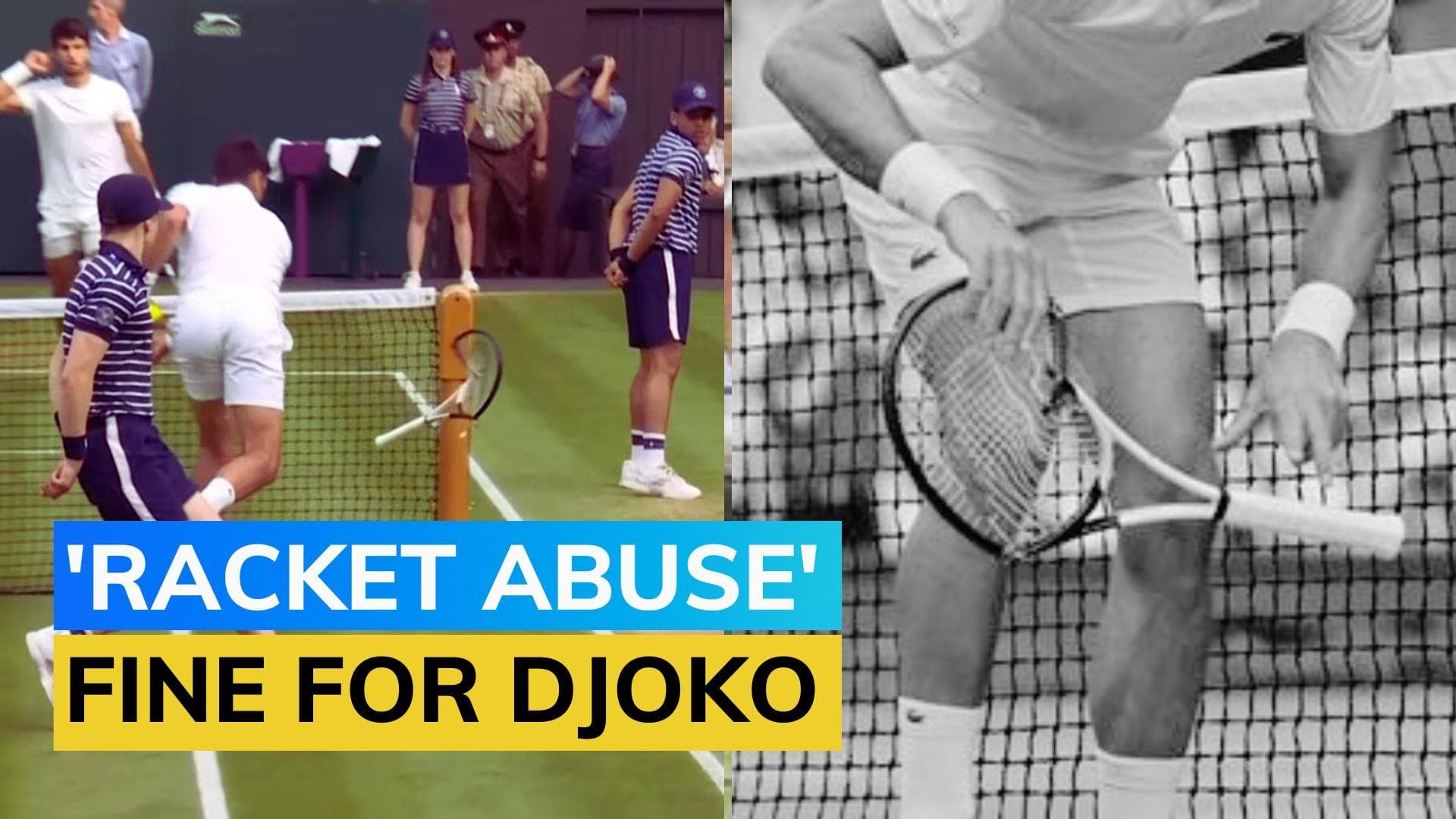 Wimbledon 2023: Novak Djokovic fined $8000 for smashing racket during final against Carlos Alcaraz 