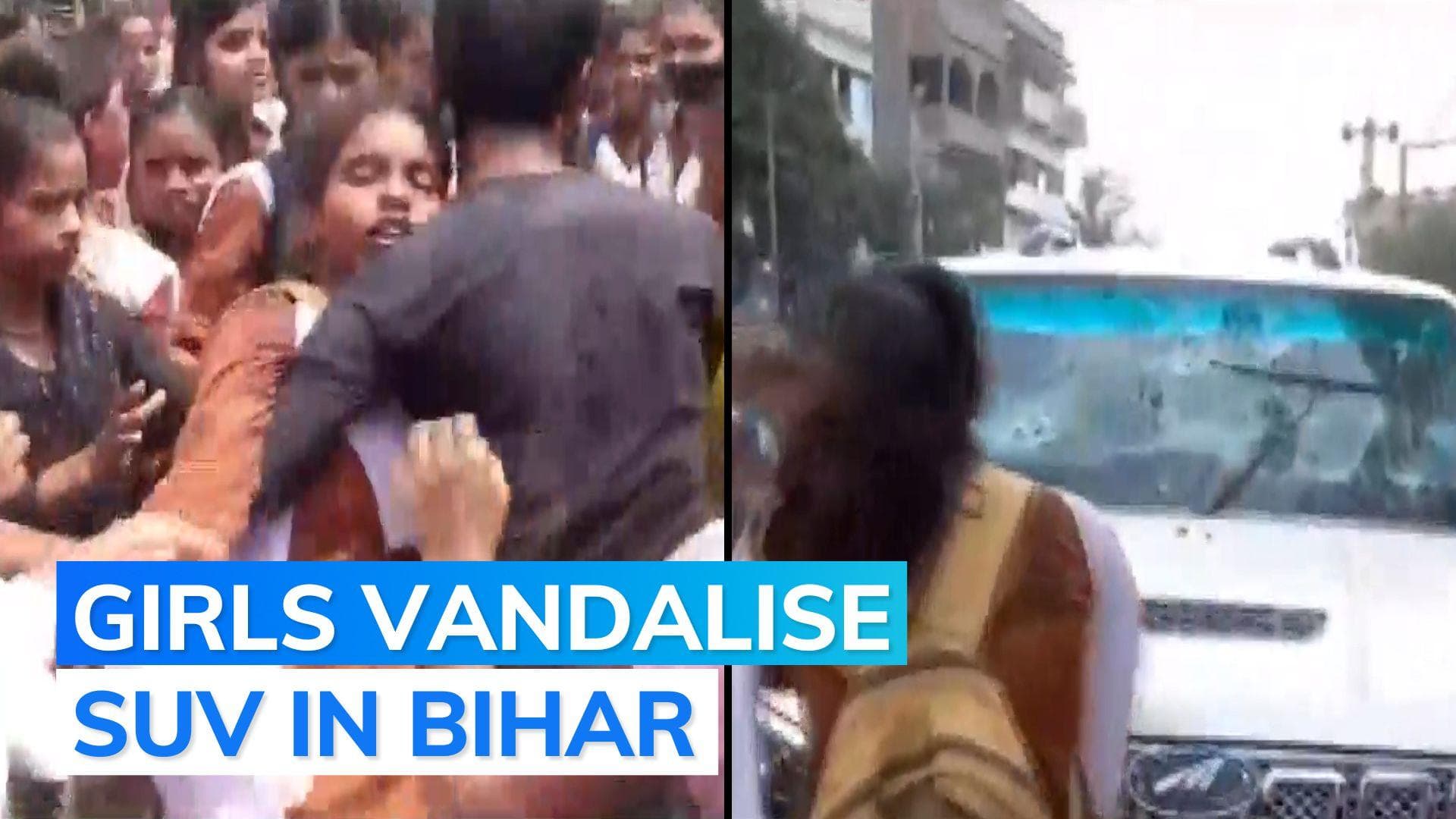 On camera: students throw stones at govt officer's car over lack of facilities at Bihar school
