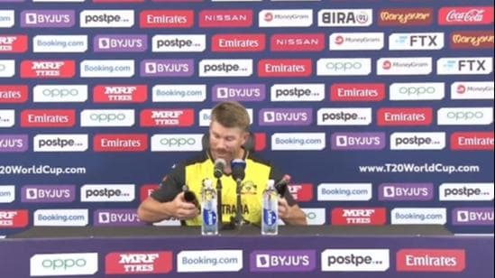 T20 World Cup 2021: Watch as Warner does a Ronaldo, removes Coke bottles during press conference