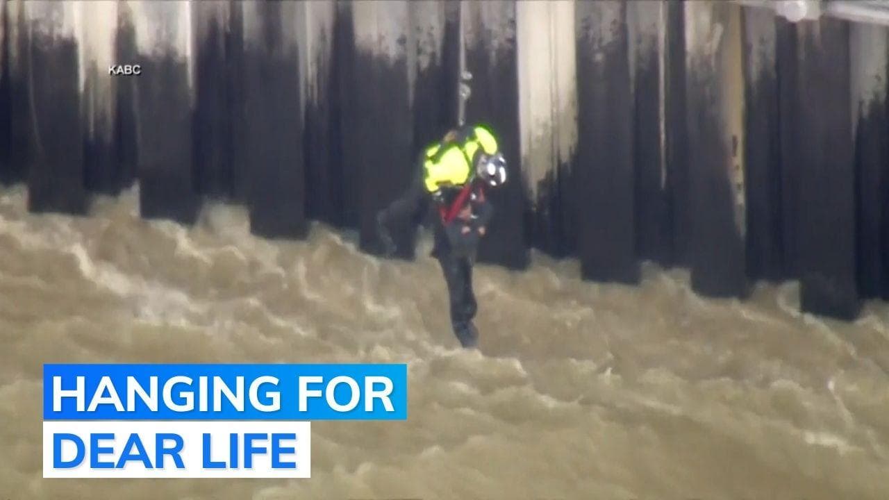 California man safely lifted from raging Los Angeles River