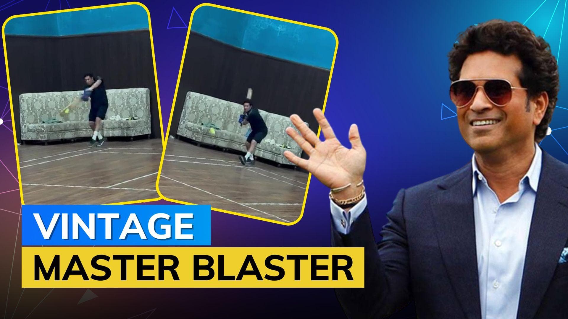 Watch! Sachin Tendulkar once again picks up the bat, once again 'plays the sport he loves'