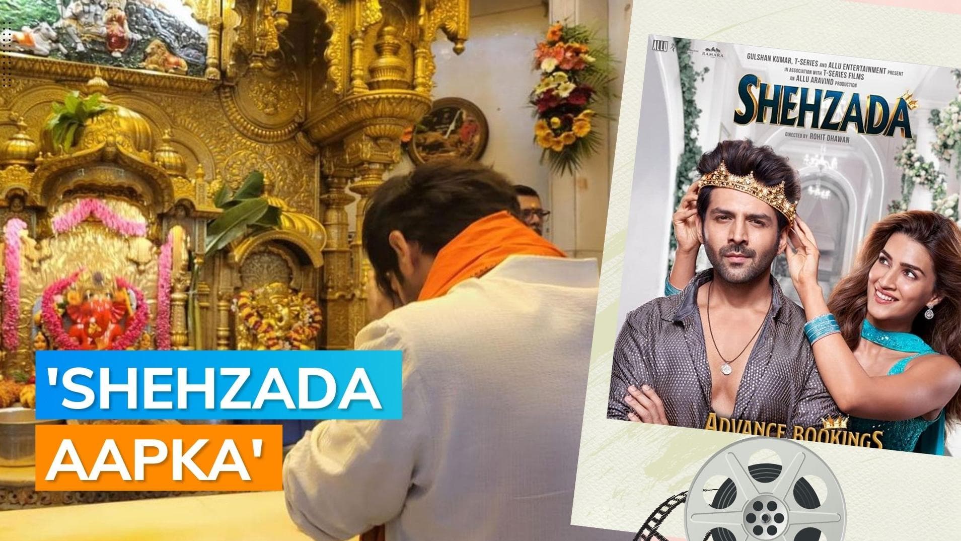 ‘Shehzada’ in cinemas: Kartik Aaryan seeks blessings at Siddhivinayak temple, greets paps