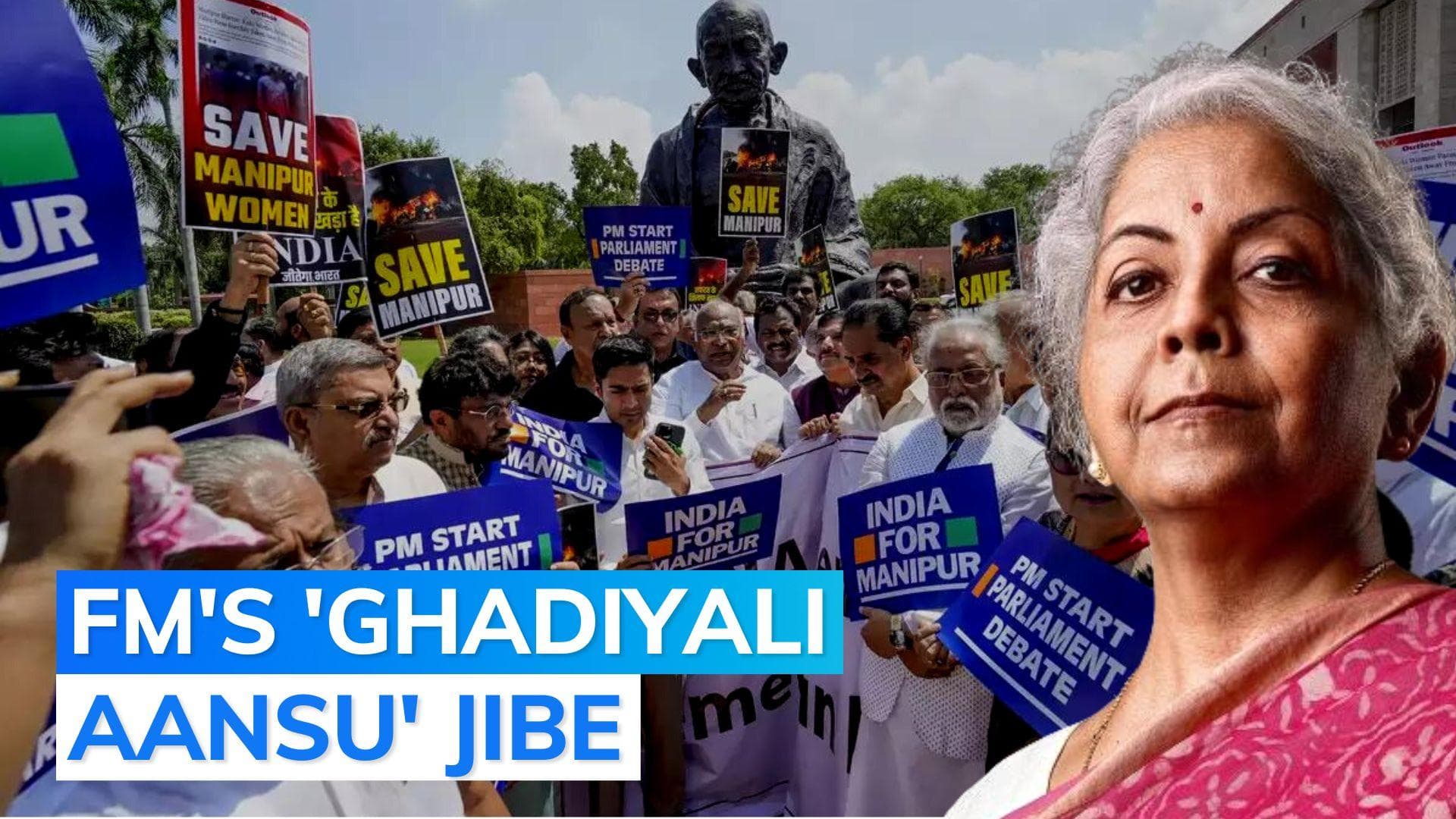 'Shedding crocodile tears': Nirmala Sitharaman blasts Opposition over Manipur discussion