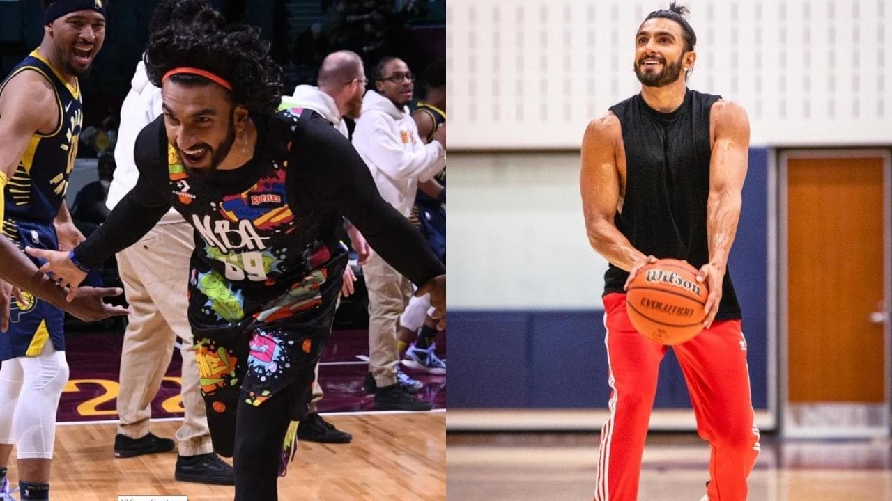 Ranveer Singh gets 'rockstar' treatment at NBA All Star Game, chills with Machine Gun Kelly. See Pics