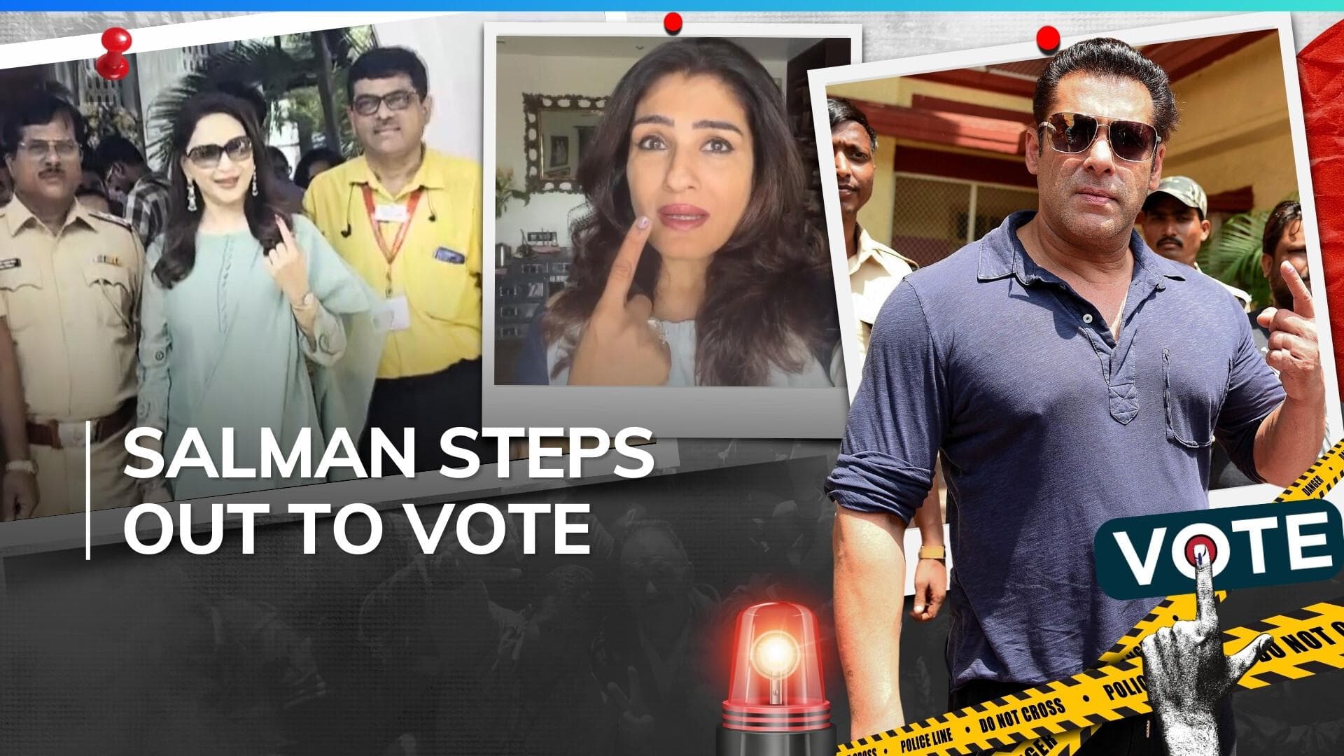 Salman Khan casts his vote amid heavy security, Madhuri Dixit & Mahima Choudhary also spotted | Watch 