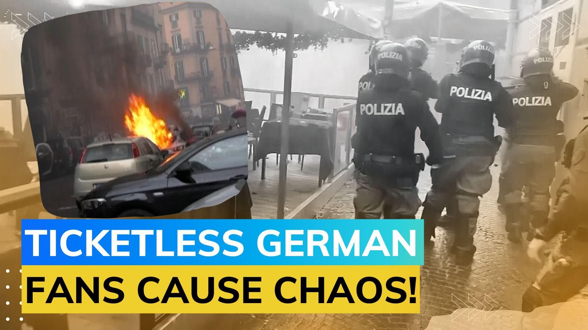 Watch! Eintracht Frankfurt fans clash with police in Naples