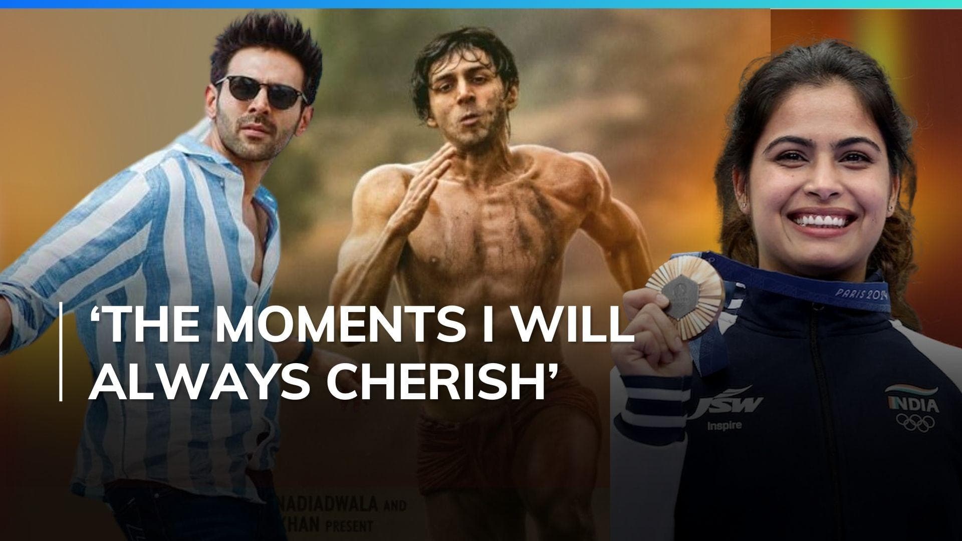 Kartik Aaryan reacts as Manu Bhaker says he ‘deserves a medal’ for his performance in ‘Chandu Champion’