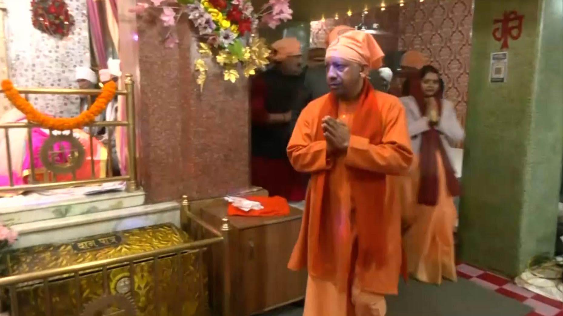 CM Adityanath offers prayers at Ravidas Temple in Varanasi