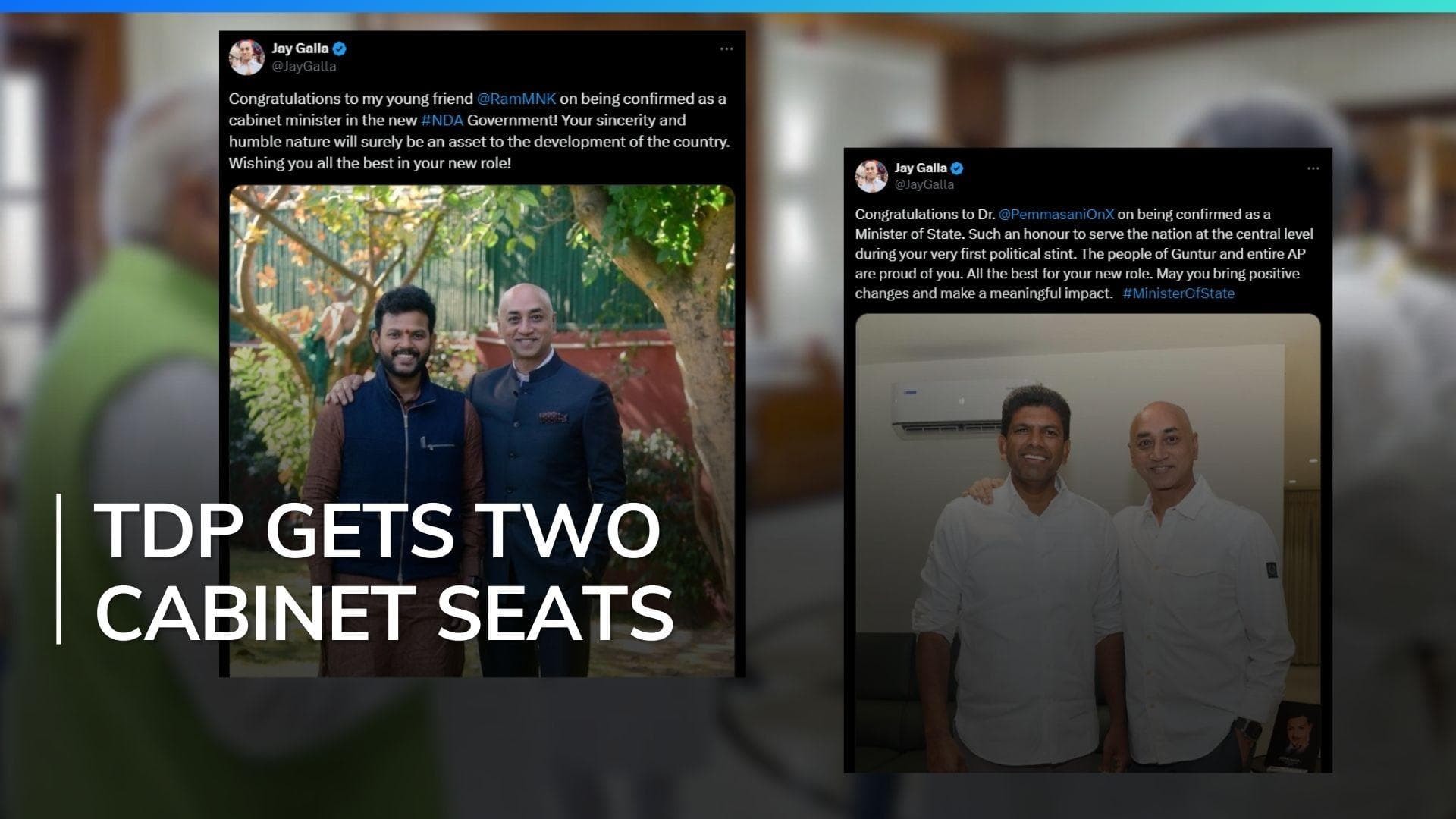 Narendra Modi 3.0: TDP MPs Ram Mohan Naidu, Chandra Sekhar Pemmasani get cabinet berths