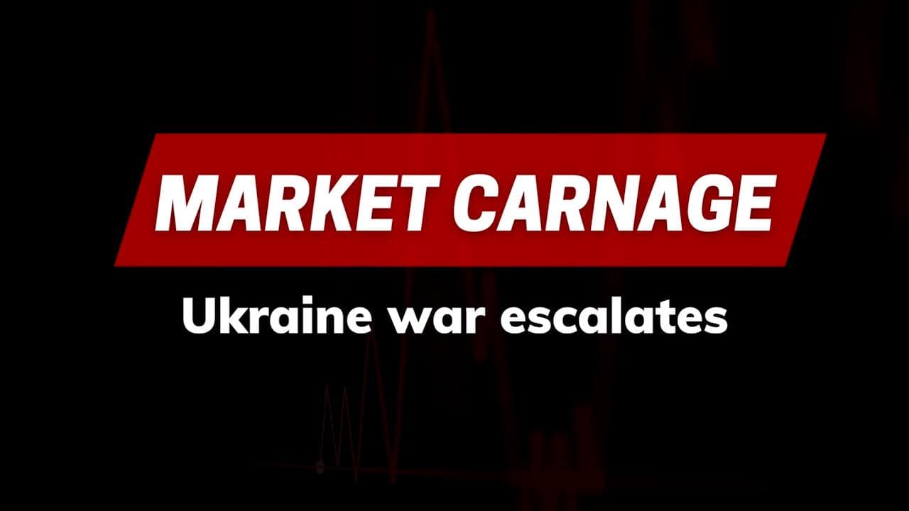 Markets see sharp fall in last hour of trade as Ukraine war escalates