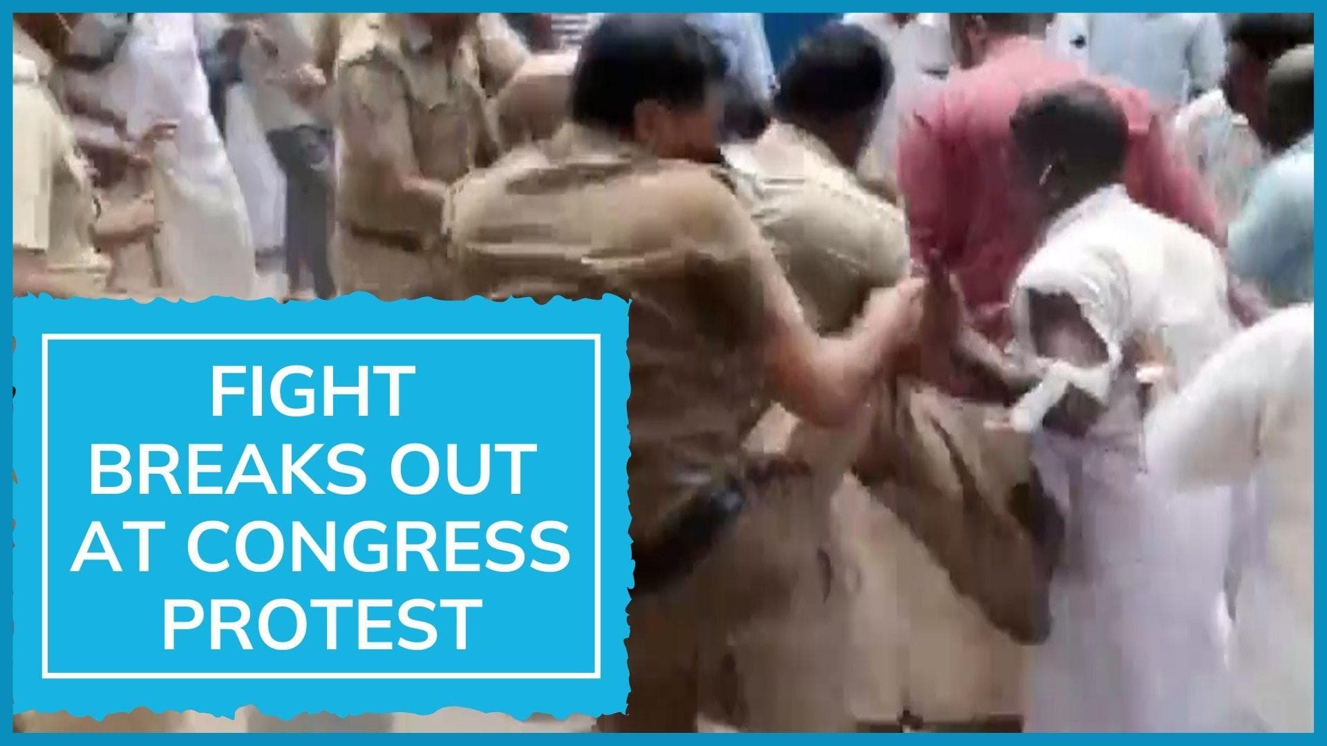 Watch: Police, Congress workers clash at protest against SilverLine train project in Kerala