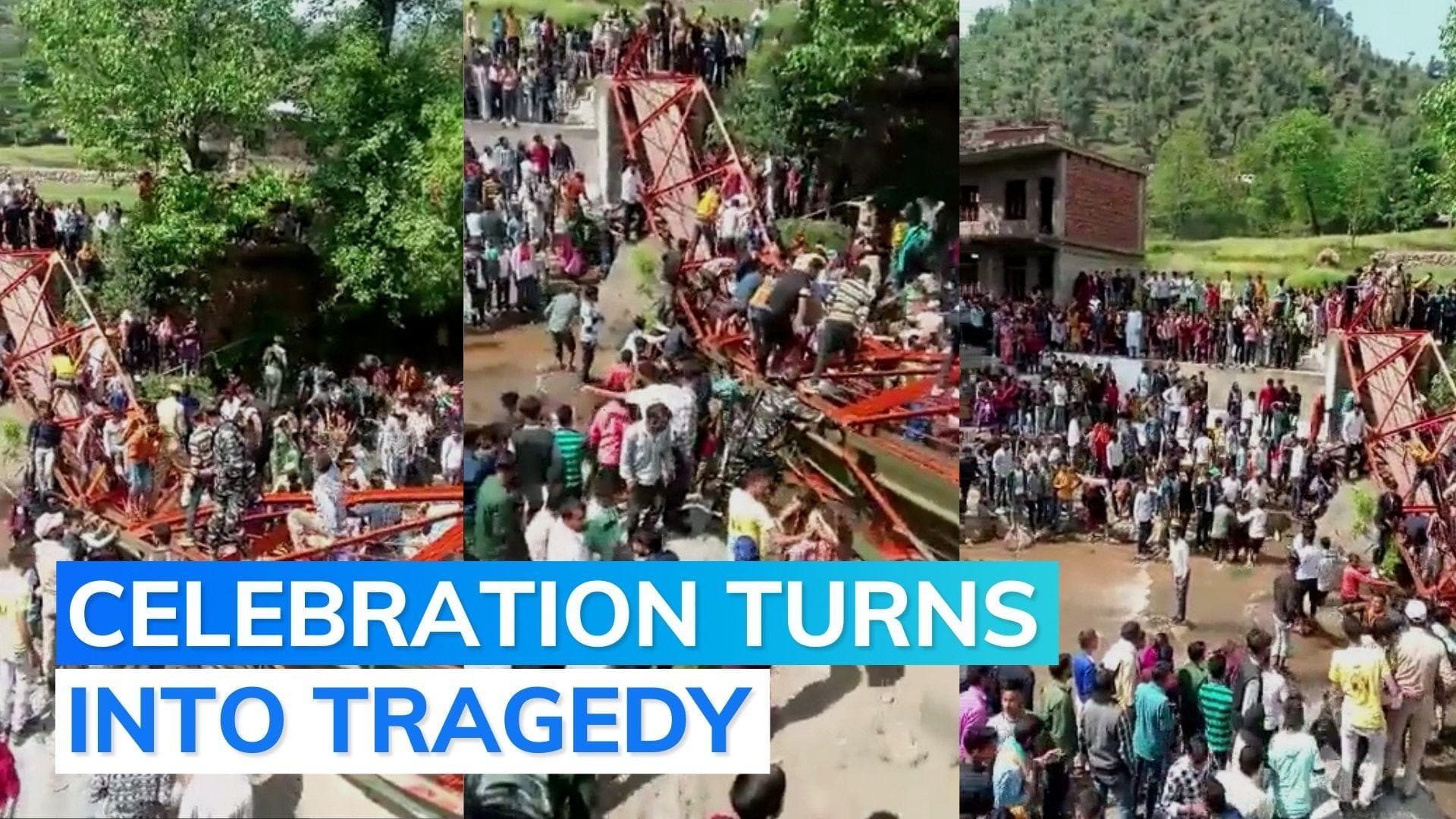 On cam: Footover bridge collapses in Jammu's Udhampur during Baisakhi celebrations