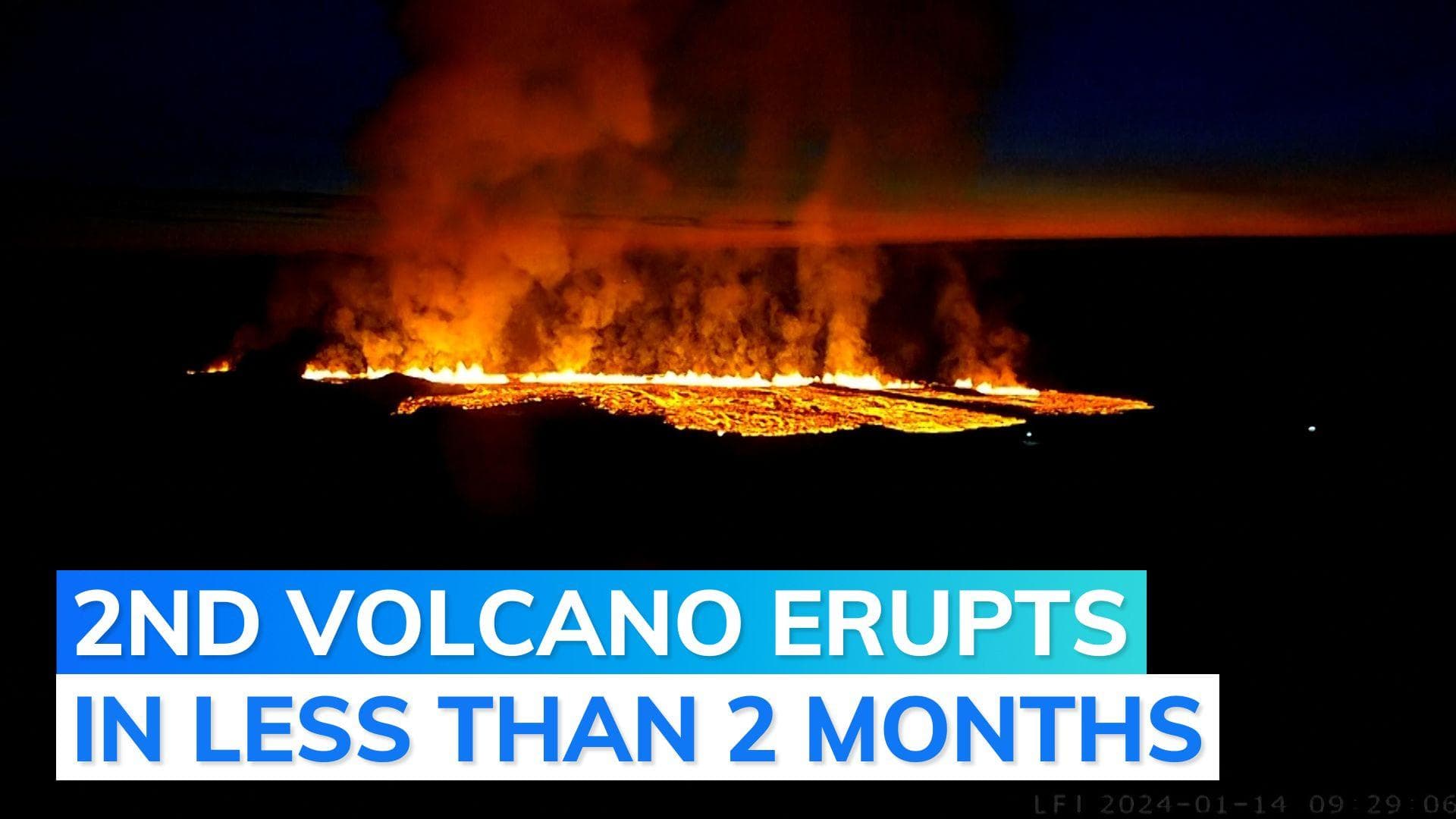 Watch: Iceland witnesses second volcanic eruption in less than two months
