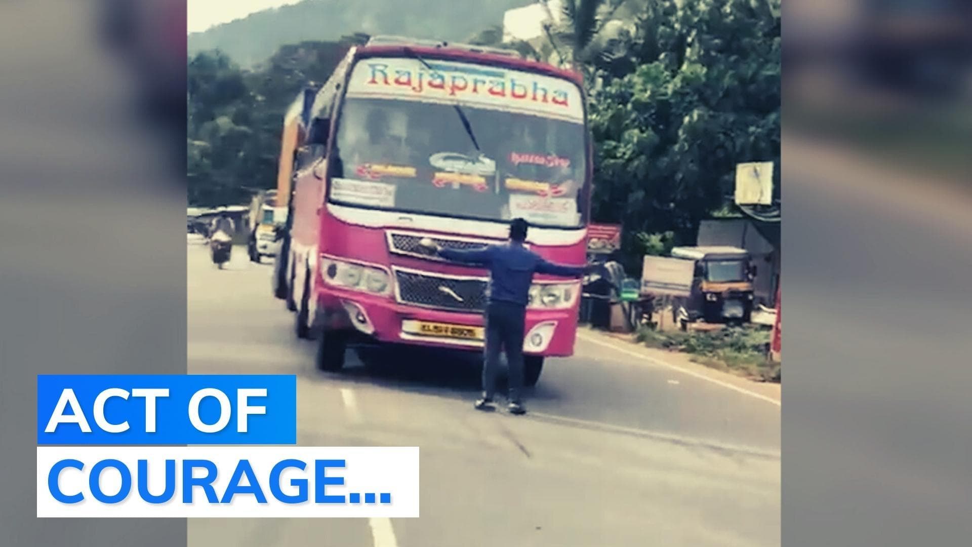 WATCH: Kerala school principal stands before bus to ensure it lets his students board  