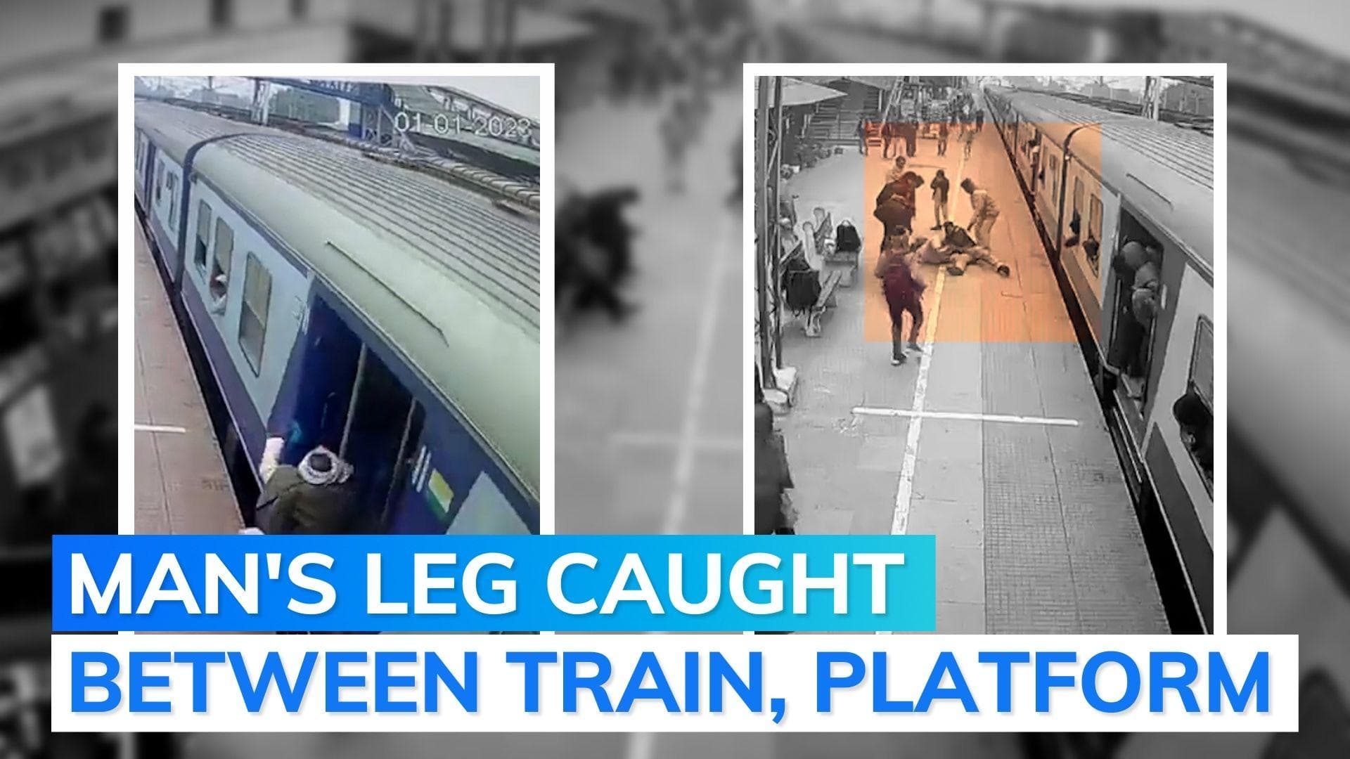 Watch: railway cop saves man from getting mowed down