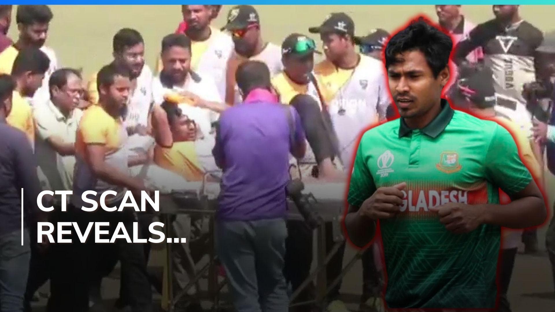 Video! Bangladesh pacer Mustafizur Rahman hospitalised after blow to head