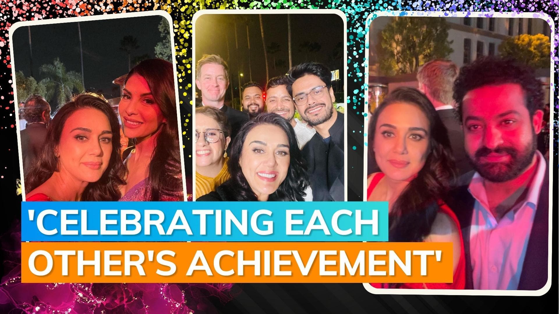 Preity Zinta poses with Jr. NTR, Jacqueline, other Oscar nominees as she attends Priyanka Chopra’s party 