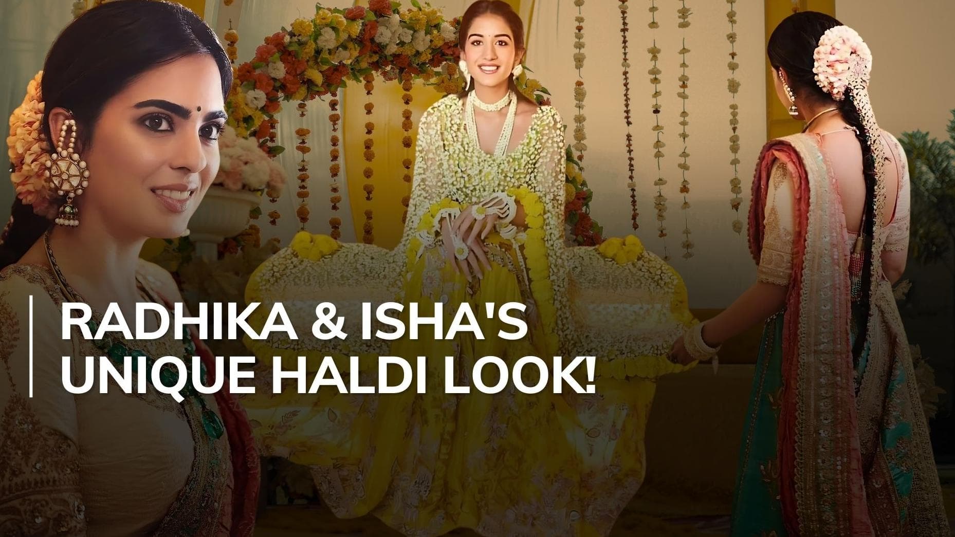 Radhika Merchant's floral dupatta and Isha Ambani's hairstyle steal the show at Ambanis' haldi ceremony 