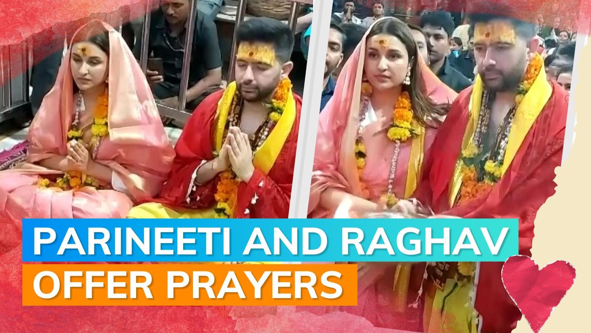 Parineeti Chopra and Raghav Chadha seek blessings at Mahakaleshwar temple ahead of their wedding| Watch