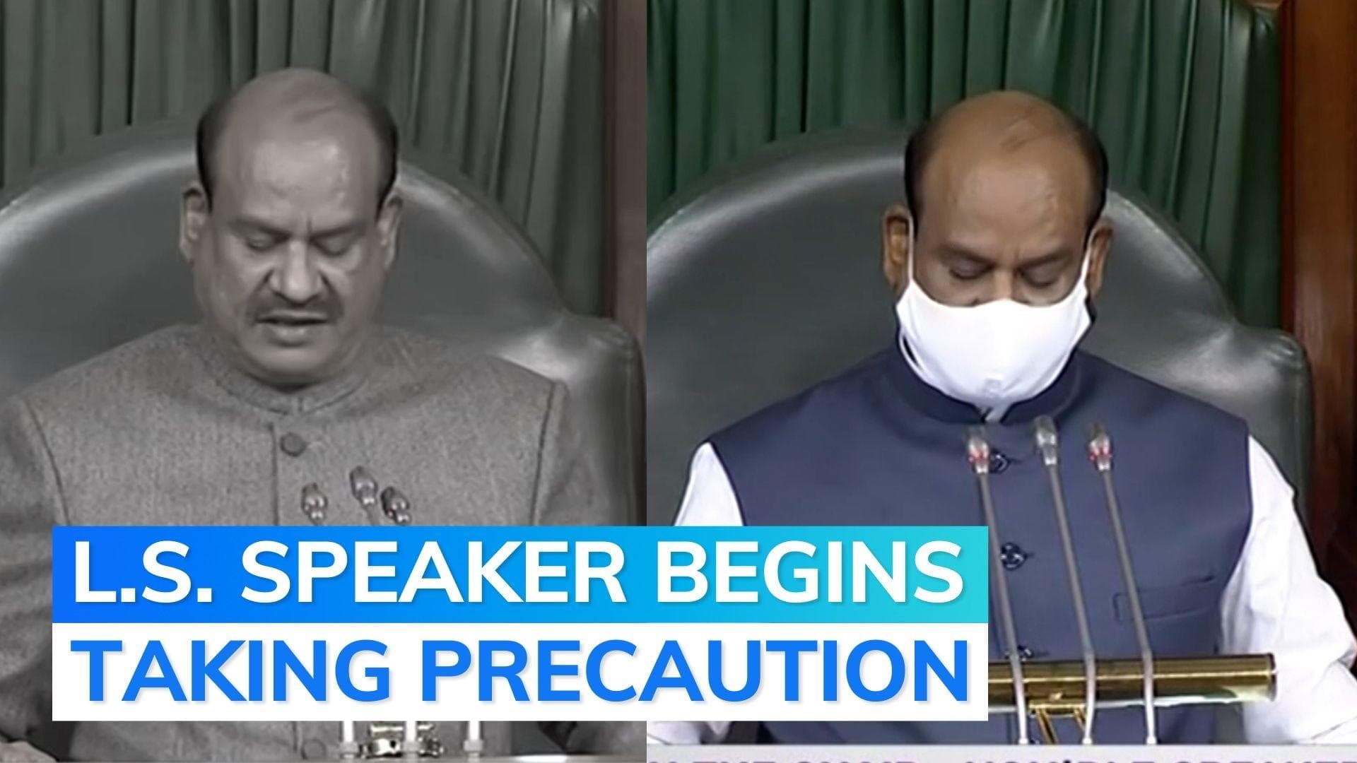 Watch: Lok Sabha Speaker wears mask in Parliament, appeals to MPs to follow Covid advisory