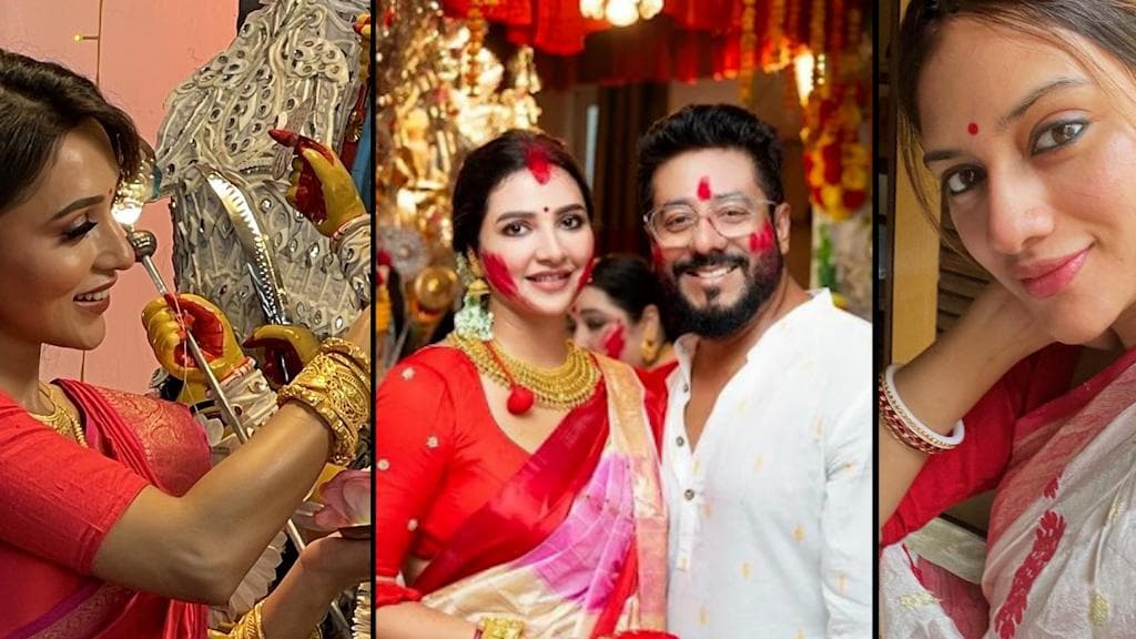 celeb sindur khela: শুভশ্রী-ঋতাভরী-নুসরতদের কেমন কাটল বিজয়া দশমী?