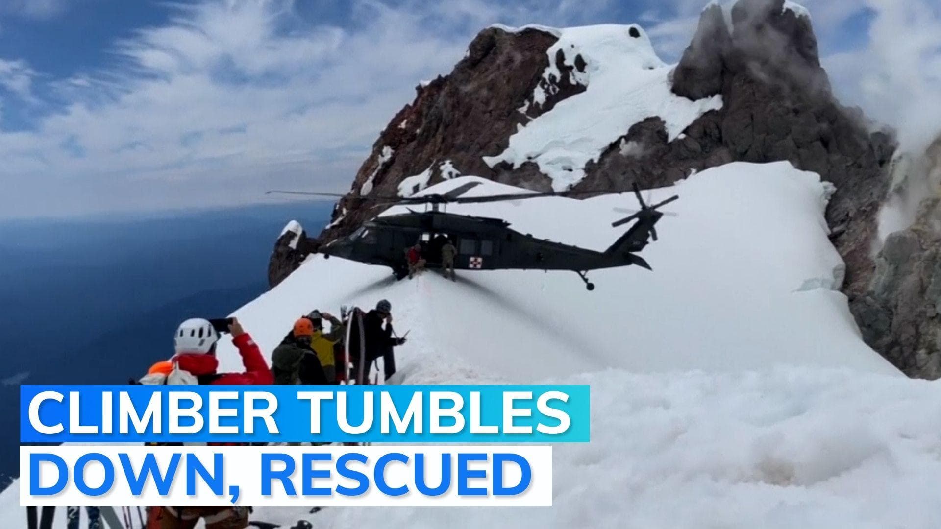 Watch: climber rescued after 700-foot fall on Mount Hood