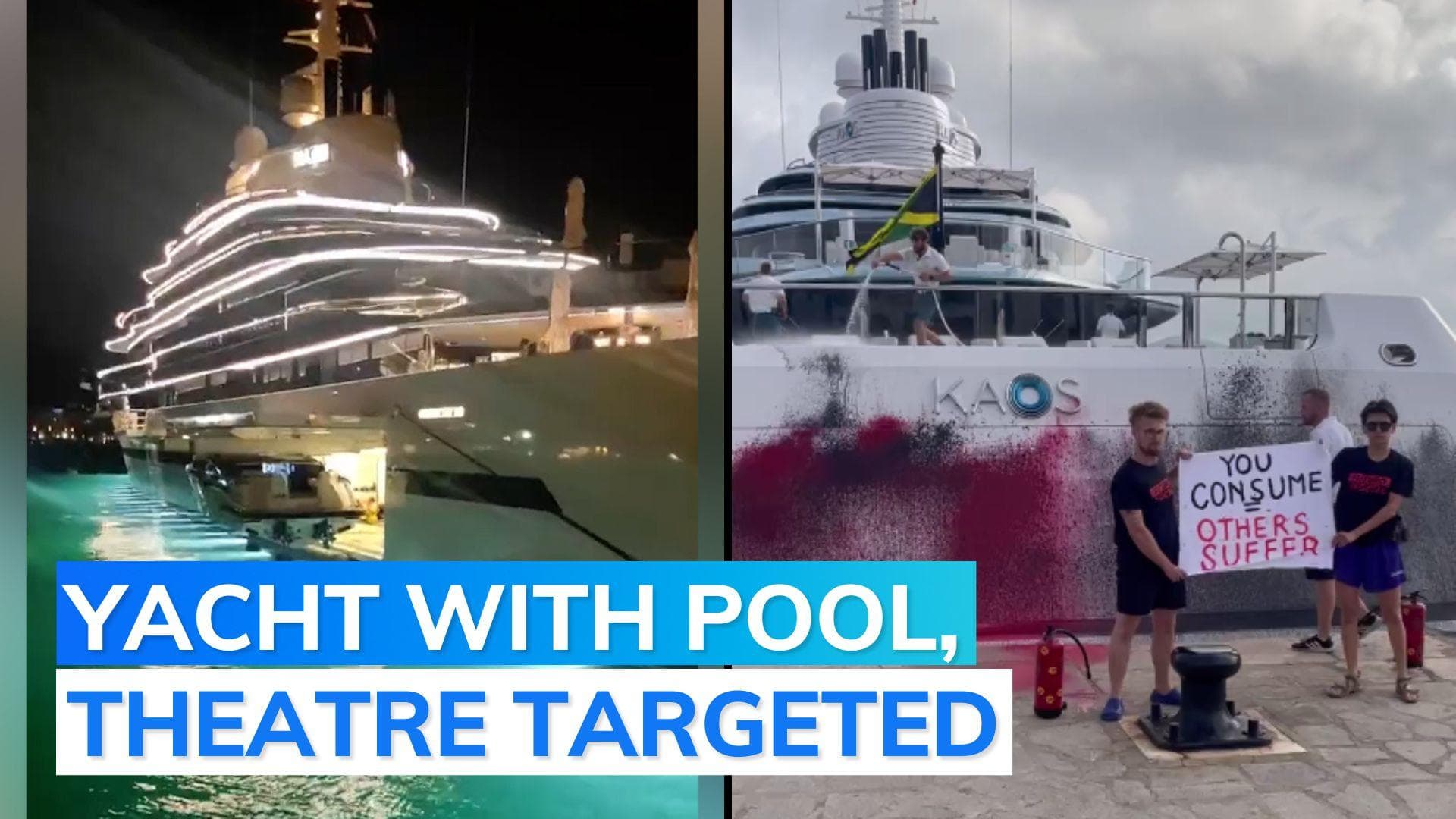 Vandalism of billionaire's ₹2,000 crore luxury yacht by climate activists caught on cam